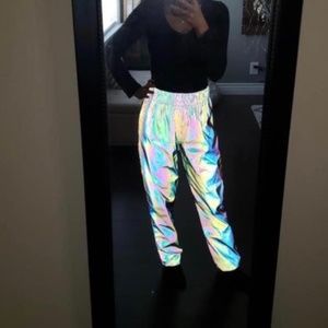 rainbow reflective joggers